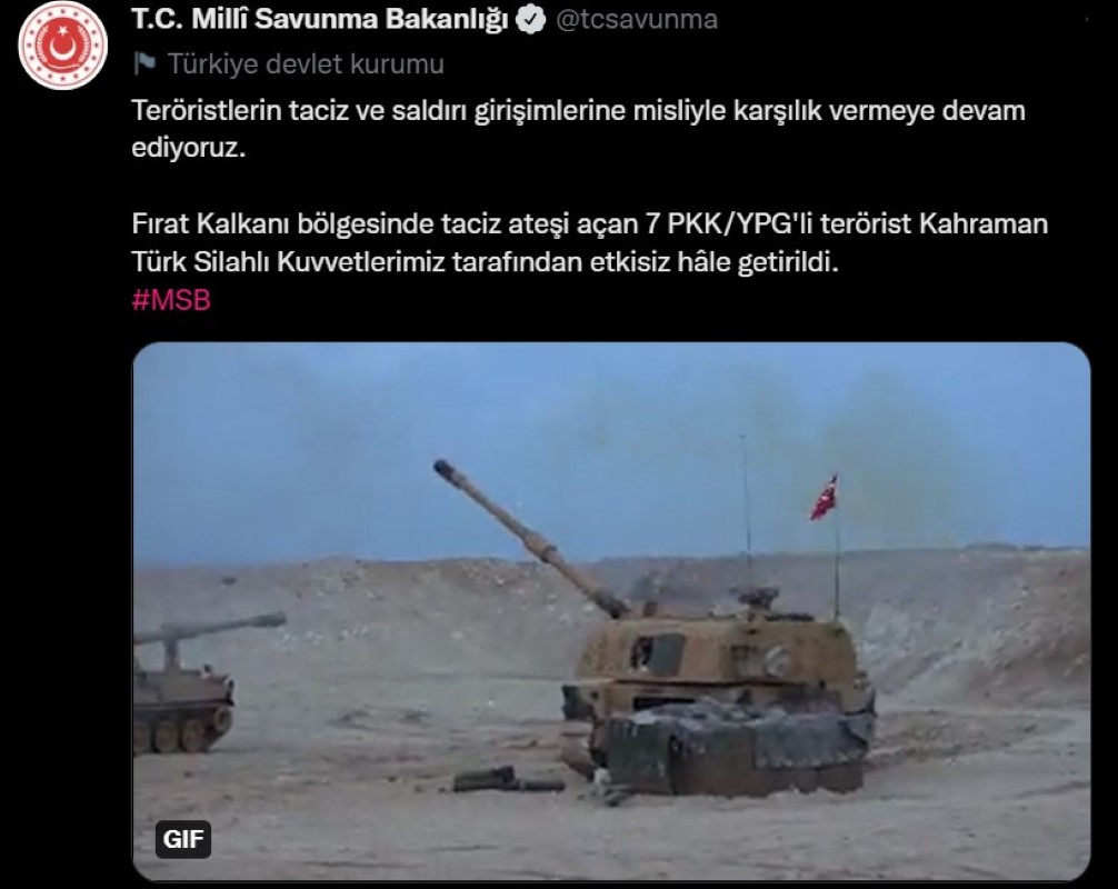 MSB duyurdu: '7 PKK/YPG'li etkisiz hale getirildi'