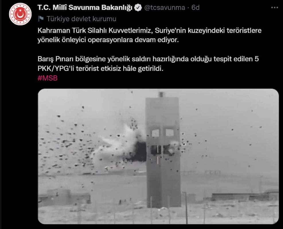 MSB açıkladı! 5 terörist etkisiz hale getirildi