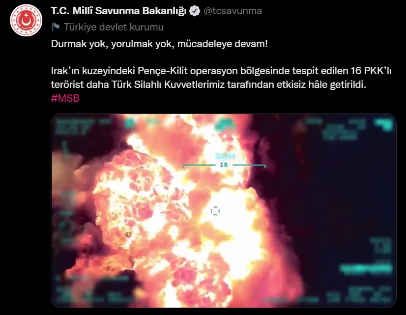 MSB duyurdu! 16 terörist etkisiz hale getirildi