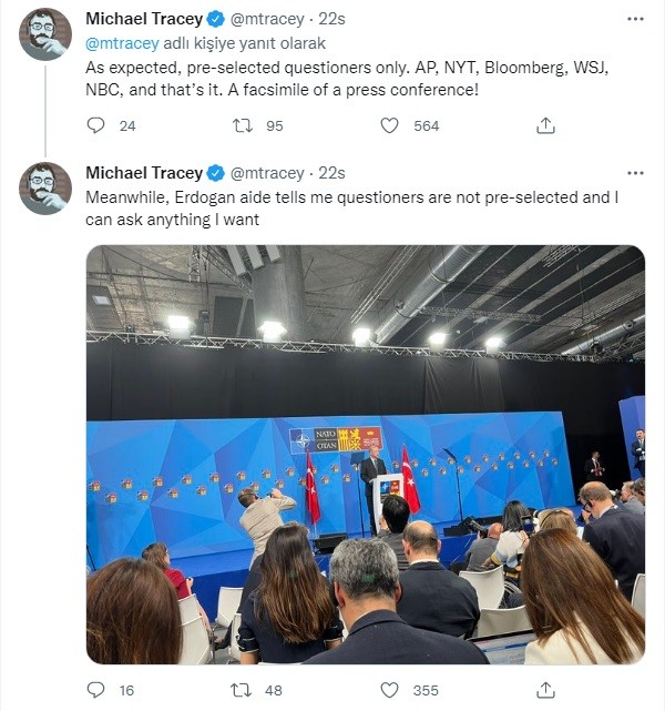 ABD’li gazeteci: 'Erdoğan’a önceden seçilmiş soruları alan Biden ve Johnson'dan çok daha fazla soru soruldu'