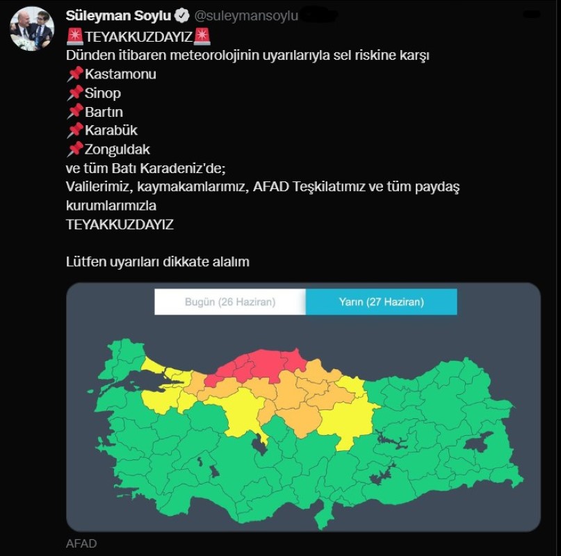 Meteoroloji 6 ili 'kırmızı' kodla uyardı!