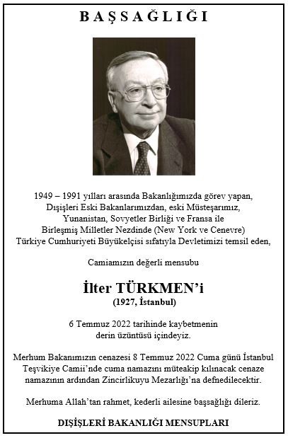 Eski Dışişleri Bakanı İlter Türkmen vefat etti