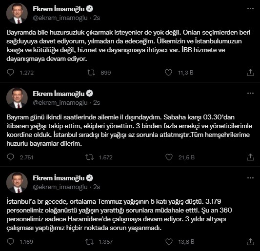 İstanbullu selle boğuşurken, Ekrem İmamoğlu'nun yine tatilde olduğu iddia edildi