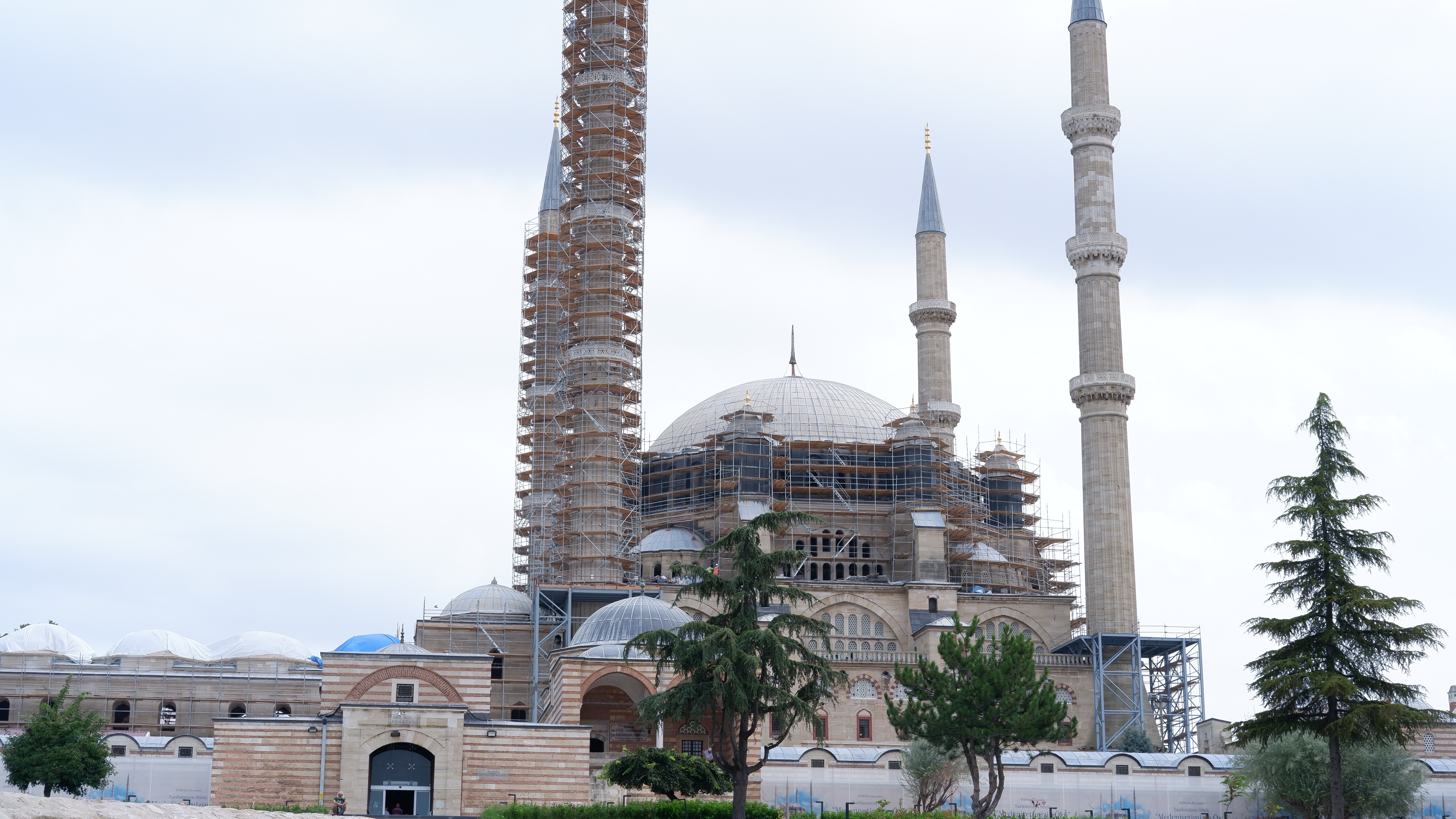 Edirne Selimiye Camii’nde restorasyon çalışmaları sürüyor