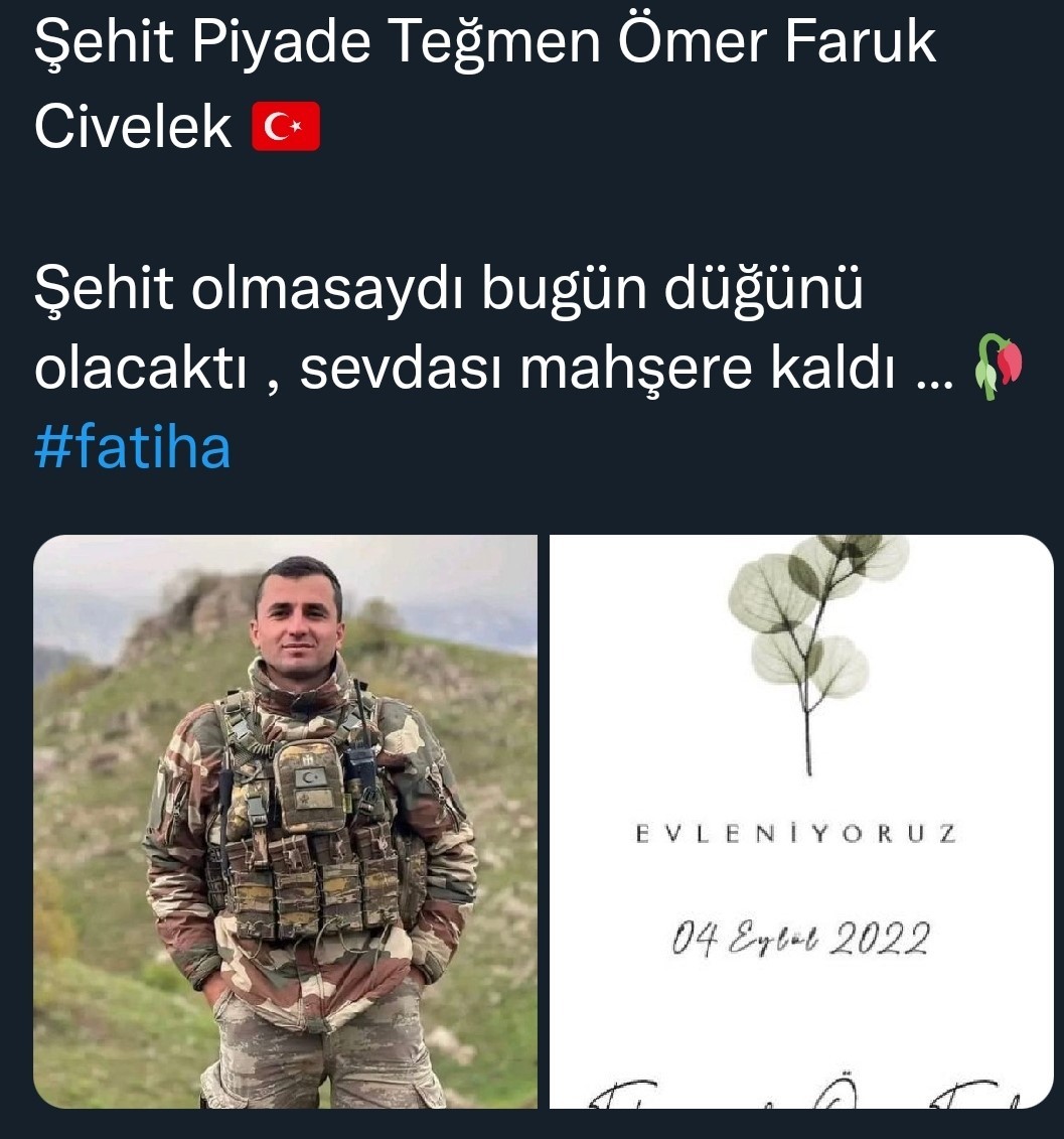 Şehit Ömer Faruk Civelek'in nişanlısı yürekleri dağladı
