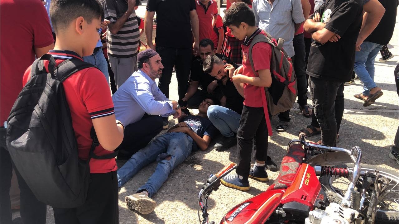 Ceylanpınar’da motor ile otomobil çarpıştı: 1 yaralı