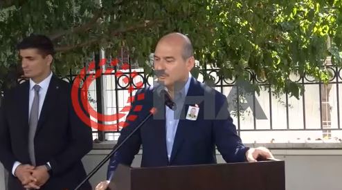 Bakan Soylu, Mersin şehidi polis Sedat Gezer için düzenlenen törende konuştu