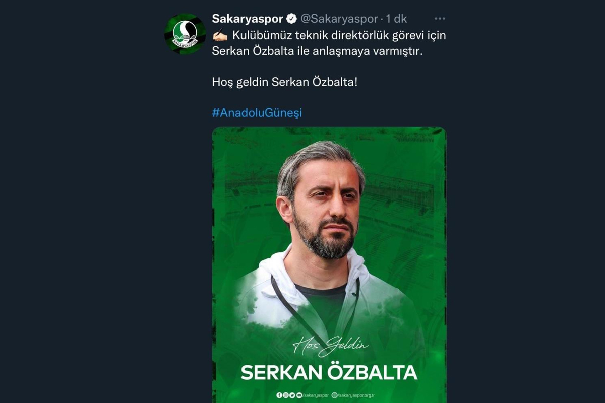 Sakaryaspor’un yeni teknik direktörü belli oldu