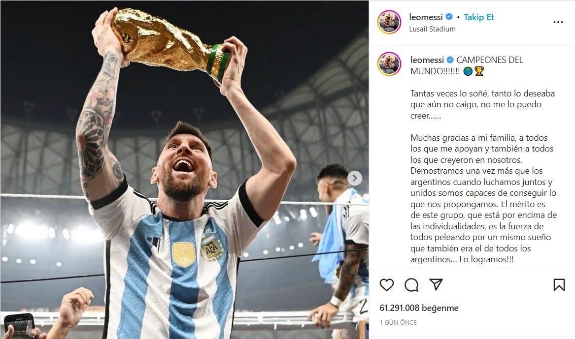 Messi'nin Dünya Kupası fotoğrafı rekor kırdı