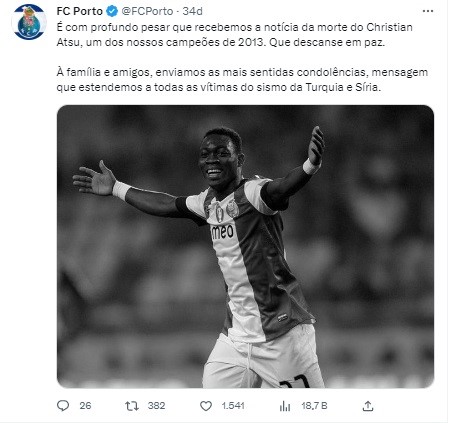 Hataysporlu futbolcu Christian Atsu hayatını kaybetti