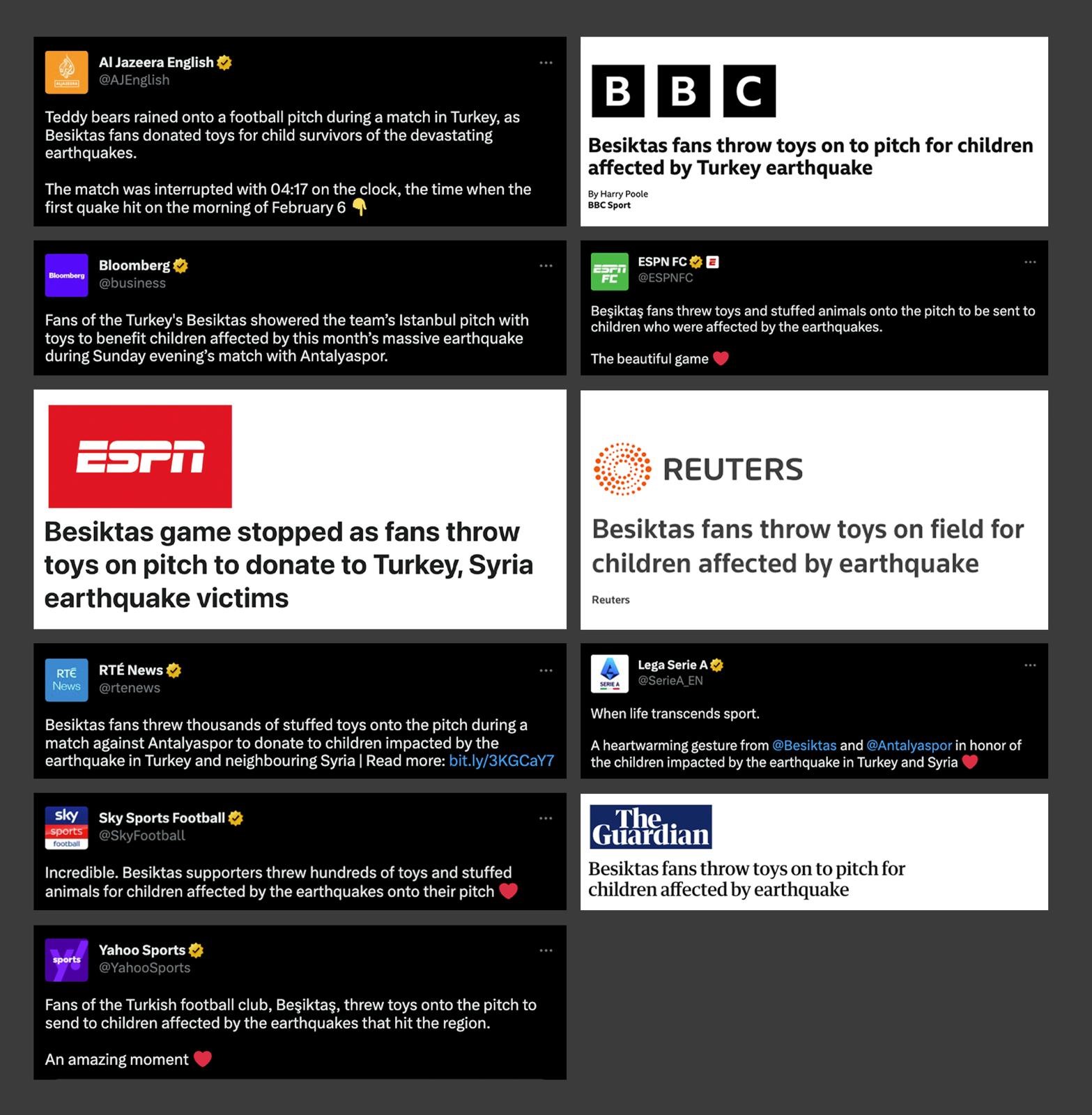 Beşiktaş’ın 'Bu oyuncak sana arkadaşım' kampanyası dünya basınında