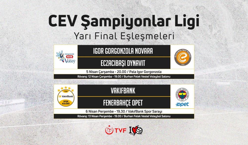 CEV Şampiyonlar Ligi'nde yarı final programı belli oldu