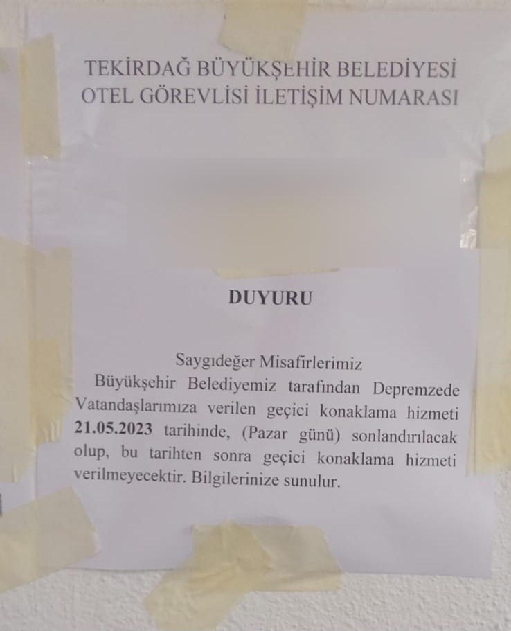 Tekirdağ'da depremzedelerin otelden çıkartılma kararı ortalığı karıştırdı