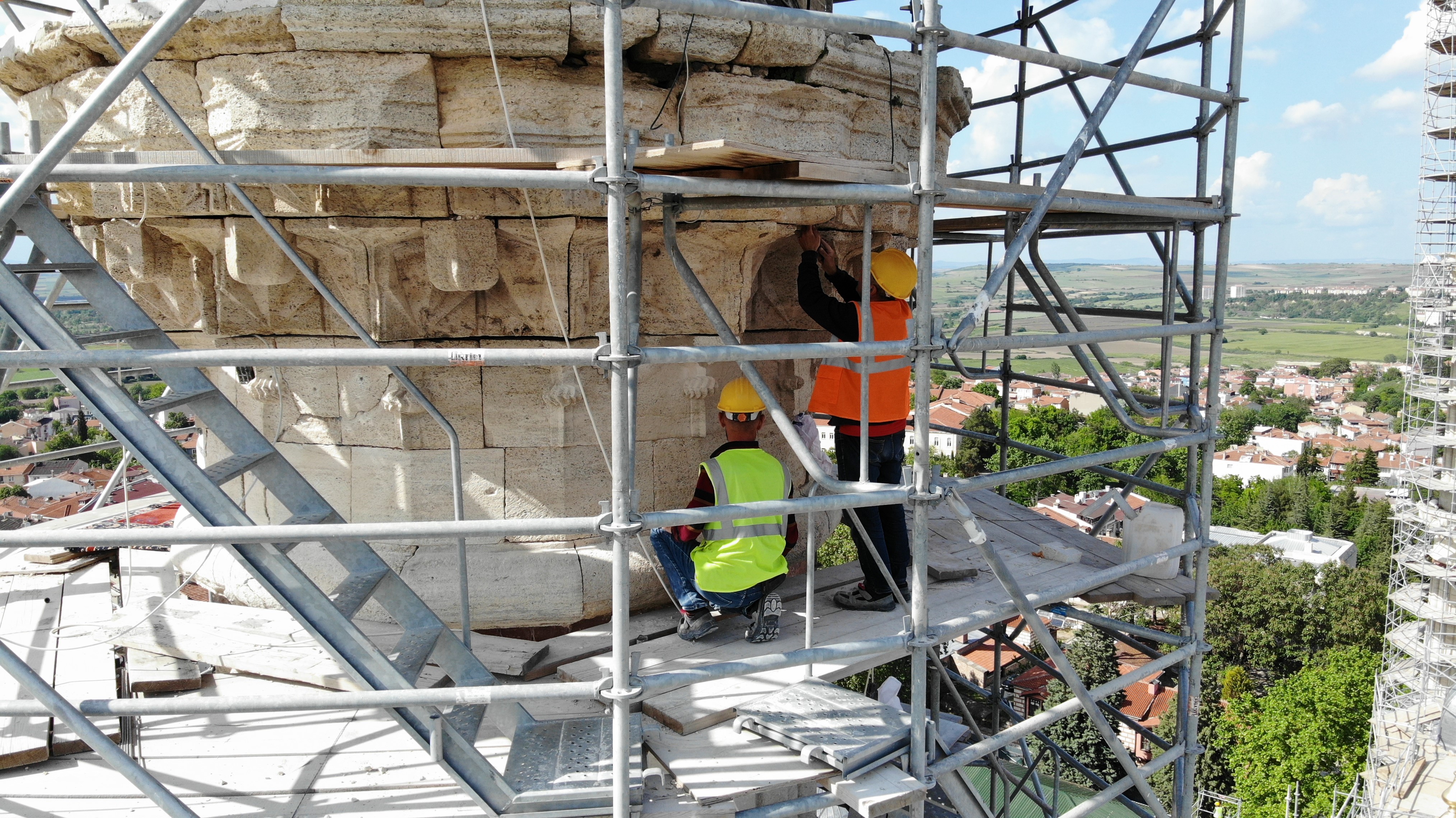Edirne Selimiye Camii'nde restorasyon çalışmaları sürüyor