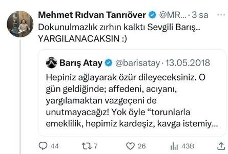 Barış Atay'a ‘Yargılanacaksın’ diyen hukuk öğrencisi, hakaret eden 72 kişiden şikayetçi oldu