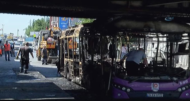 Fatih'teki patlayan otobüsün enkazı kaldırıldı Fatih,Patlayan otobüs,Patlayan otobüsün enkazı