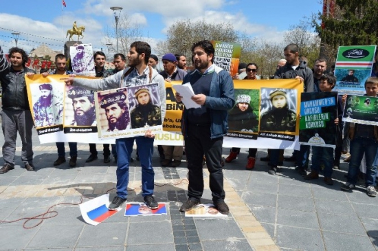 Kayseri'de Rusya Protestosu