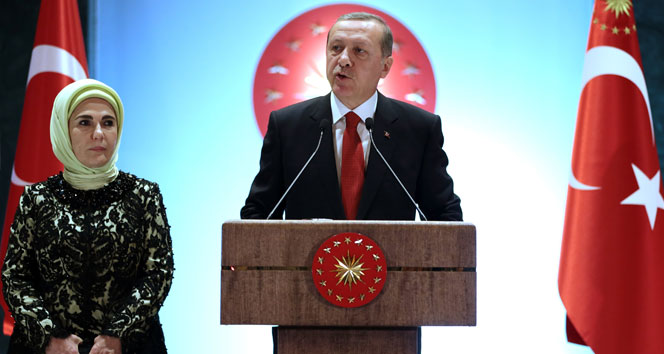 Erdoğan, Cumhurbaşkanlığı Külliyesinde resepsiyon verdi