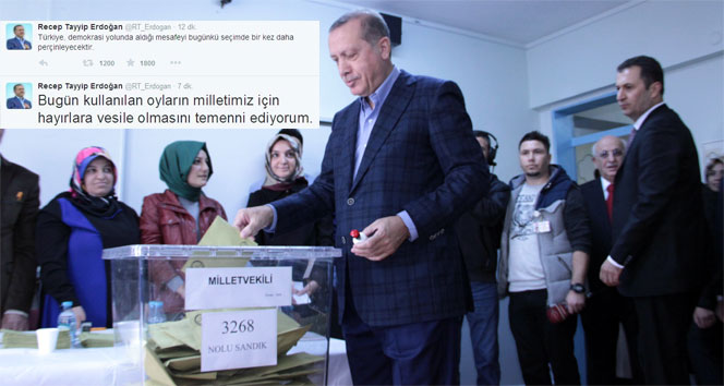 Cumhurbaşkanı Erdoğandan 1 Kasım tweeti