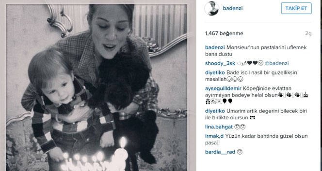 Bade İşcil köpeğinin doğum gününü kutladı