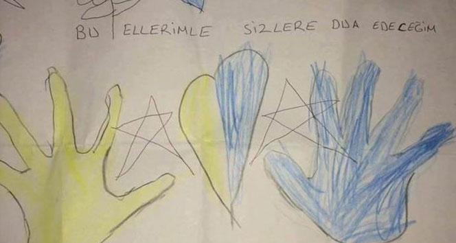 Minik kızdan güvenlik güçlerini duygulandıran resim