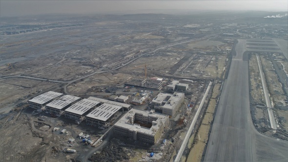 Yüzde 78'i tamamlanan 3'üncü Havalimanı inşaatı havadan görüntülendi