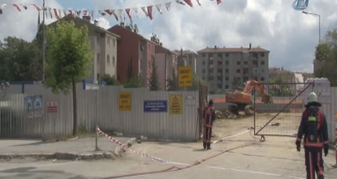 Eyüp'te metro inşaatında doğalgaz borusu patladı 