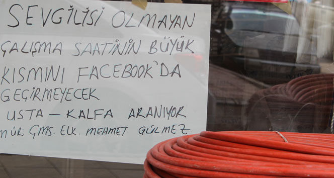Erzurumlu esnaftan ilginç kalfa ilanı 
